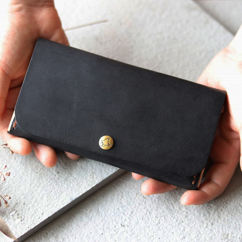 現品販売＊4月閉店○ｼﾝﾌﾟﾙｽﾘﾑ長財布2背面ポケット付きブラック【大