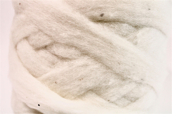 ニュージーランドメリノウール　スライバー　ナチュラルホワイト　100ｇ 3枚目の画像