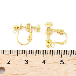 《316サージカルステンレス》10個5ペア　　金属アレルギー対応　イヤリング　ネジバネ　18Kゴールド/シルバー 　 4枚目の画像