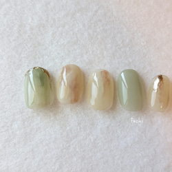 metallic nuance nail * ニュアンスネイル メタリックネイル ピスタチオ イエロー 1枚目の画像