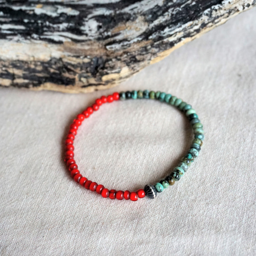 再販】ターコイズブレス～ターコイズ×ホワイトハーツ×ナホバパール