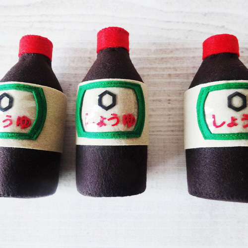 完成品】フェルト ままごと スーパーマーケット 調味料① 8種セット