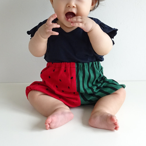 スイカのサマーニットパンツ□70・80・90サイズ□ ベビー服 *norie 