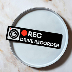 ドラレコ ステッカー マグネットタイプ DRIVE RECORDER あおり運転抑制　 ブラック 2枚目の画像