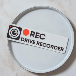 ドラレコ ステッカー マグネットタイプ DRIVE RECORDER あおり運転抑制　 ホワイト 2枚目の画像