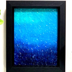 原画　「Under water165」 F0キャンバス使用，青，海 2枚目の画像