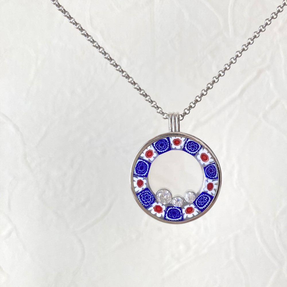 ミルフィオリとキュービックのペンダントd