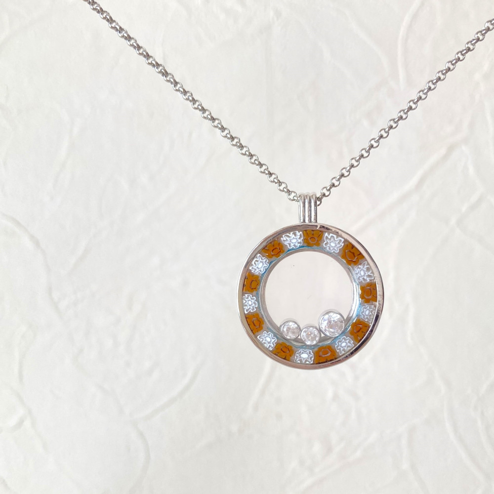 ミルフィオリとキュービックのペンダントi