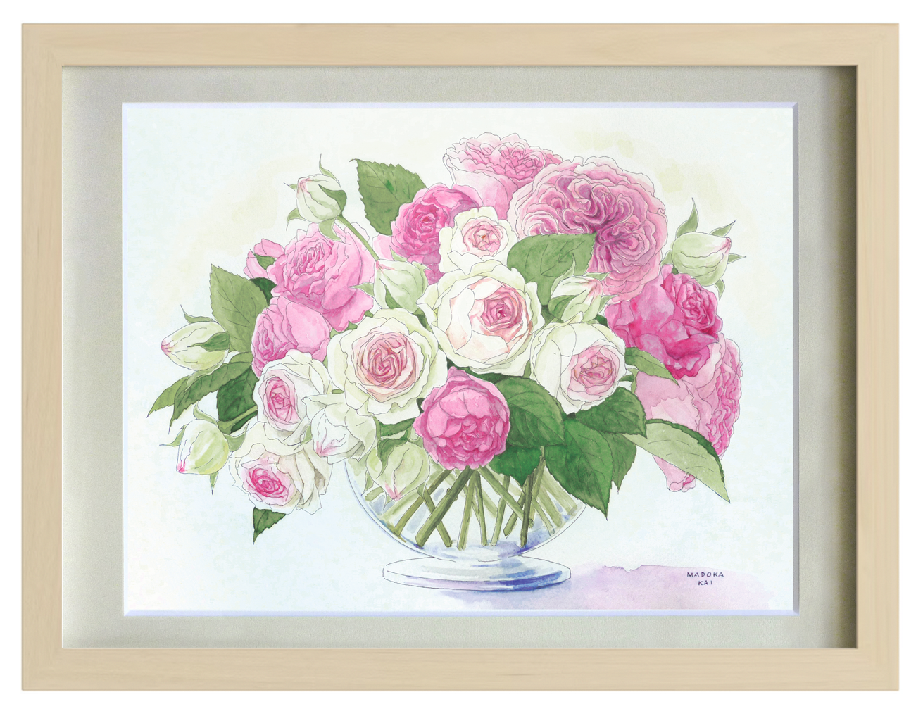 水彩画 絵画 原画『ガラスの花瓶』の通販 by ゆるっと水彩｜ラクマ