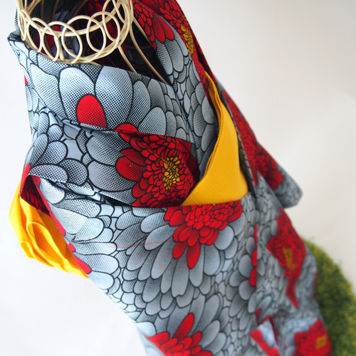 【新品ハンドメイド】アフリカ布　花火のような柄　浴衣　赤×黄×緑 楽天市場】【本日ポイントアップ】浴衣 セット レディース