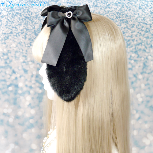 受注生産】《☥》たれうさ耳リボンヘアクリップ (飾り有りタイプ  