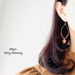 14kgf ハートのマザーオブパールフープピアス ピアス（フープ） Cedar