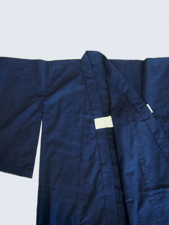 こども浴衣S／魔女の宅急便カラー／紺ネイビー刺繍／木綿(コットン)／子供着物／一つ身／園児〜小学生 13枚目の画像