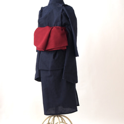 こども浴衣S／魔女の宅急便カラー／紺ネイビー刺繍／木綿(コットン)／子供着物／一つ身／園児〜小学生 8枚目の画像