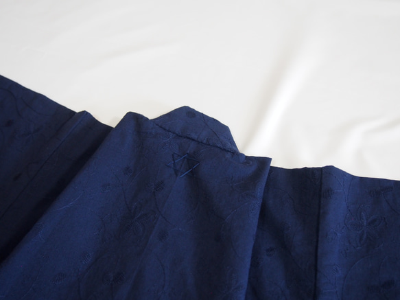 こども浴衣S／魔女の宅急便カラー／紺ネイビー刺繍／木綿(コットン)／子供着物／一つ身／園児〜小学生 15枚目の画像