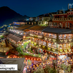 送料無料】A4～A0版アート絶景写真「台湾 - 九份の夜景 A」 写真