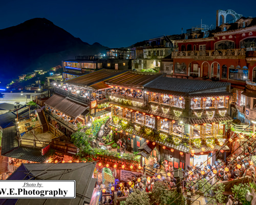 送料無料】A4～A0版アート絶景写真「台湾 - 九份の夜景 A」 写真