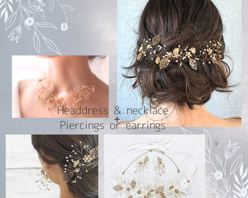 【美品】Couleurire ヘッドドレスイヤリングセット 4533895612b1f030b1e514c1d212d3