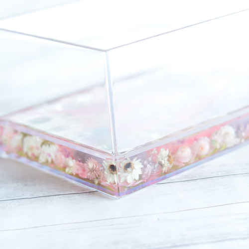 小花を閉じ込めて】固まるハーバリウムティッシュケース～ボタニカル