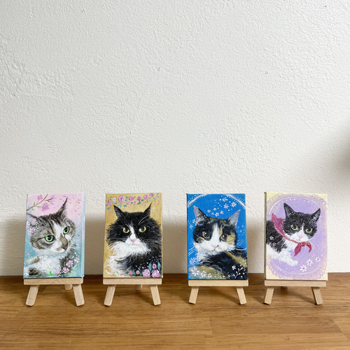 オーダー受注制作】ペットさん似顔絵✾ミニキャンバス⚘アクリル絵の具