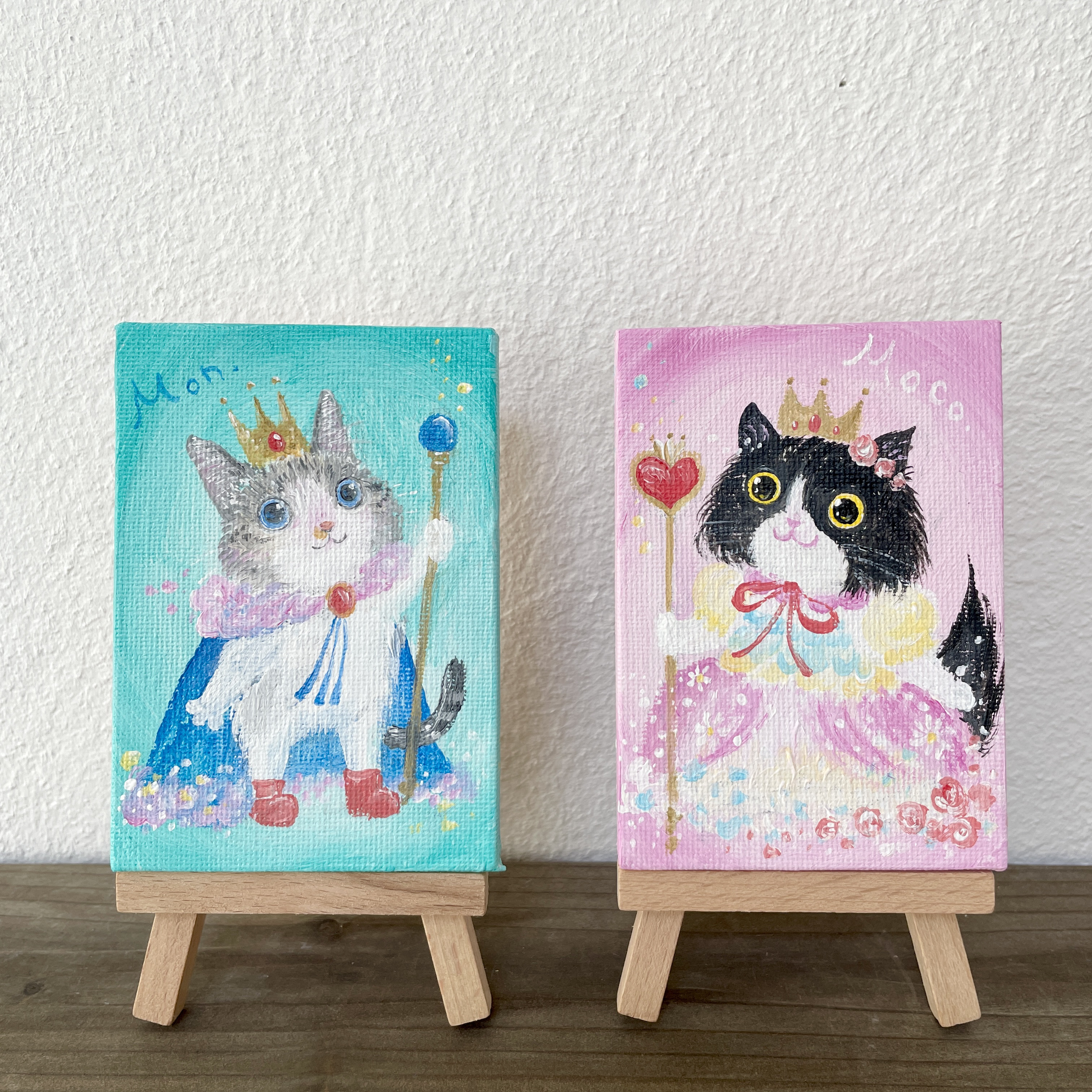 猫の絵 絵画 原画 油絵風アクリル画 ペット似顔絵 painting