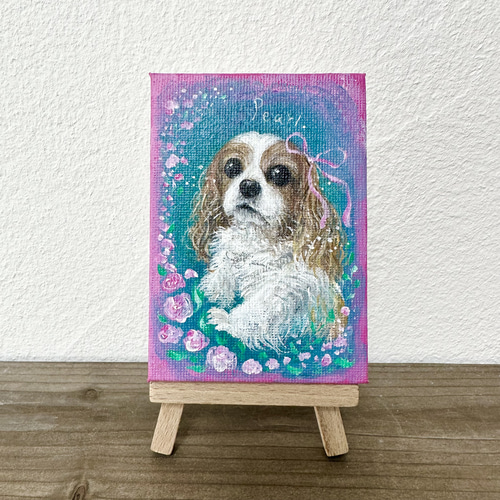 オーダー受注制作】ペットさん似顔絵✾ミニキャンバス⚘アクリル
