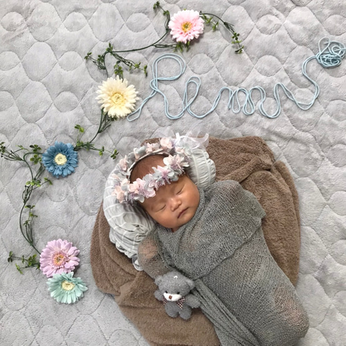 特価！新生児用☆ニューボーンフォト、100日用花冠♪オーダーでお色