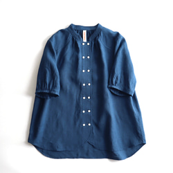 cook P blouse (white/mustard/blue) 1枚目の画像