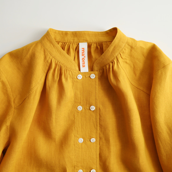 cook P blouse (white/mustard/blue) 11枚目の画像