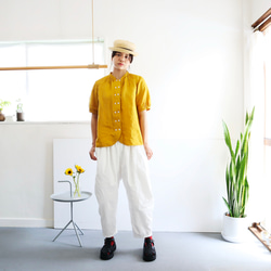 cook P blouse (white/mustard/blue) 7枚目の画像