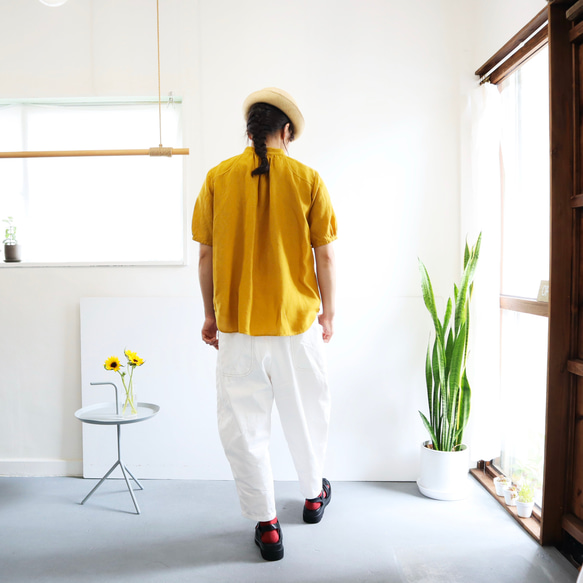 cook P blouse (white/mustard/blue) 9枚目の画像