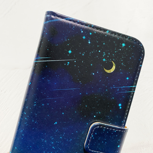 Starry Midnight Town 筆記本型 iPhone 手機殼 智能手機殼 兼容所有型號 Moon iPhone13 第4張的照片