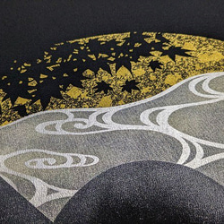 金彩工芸　金彩ガラス皿　扇形「紅葉に流水」　秋 14枚目の画像