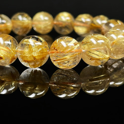 特価品 現品一点物 ゴールド タイチンルチル ブレスレット 金針水晶 １２ミリ ４３ｇ ＴＫＲ３２ 最強天然石 2枚目の画像