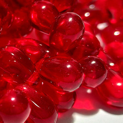 チェコ ビーズ ドロップ 6x9mm 10個 シャム レッド 8 クリア ppnalia 2枚目の画像