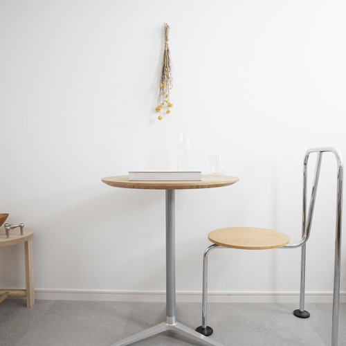 カフェテーブル ラウンド 一人暮らし 天然木 丸脚 ホワイト直径60