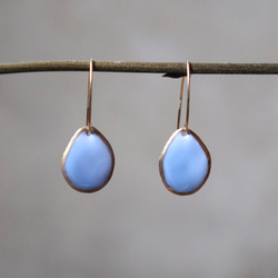 Wire Stone Earrings (light blue)七宝焼き 1枚目の画像