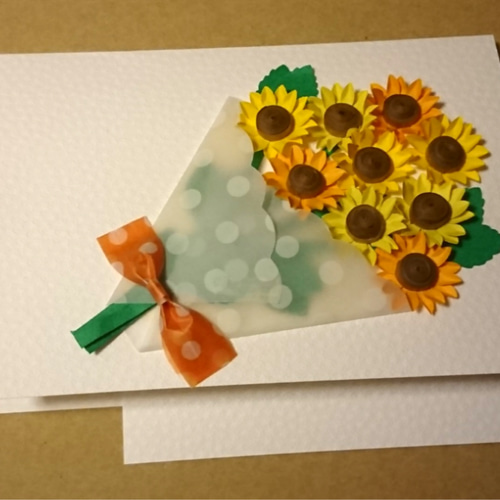 向日葵の花束のメッセージカード 140 メッセージカード 25 🌸 通販