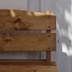 ガーデン ベンチ 木製 無垢材 ガーデンベンチ パイン材 ２色 庭 長椅子 カントリー チェア テラス バルコニー 12枚目の画像