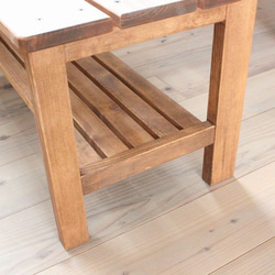 ガーデン ベンチ 木製 無垢材 ガーデンベンチ パイン材 ２色 庭 長椅子 カントリー チェア テラス バルコニー 9枚目の画像