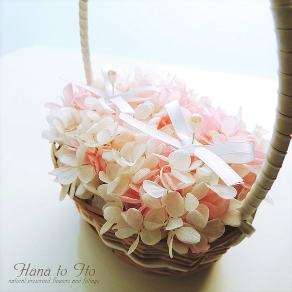 [リングピロー] フラワーウェディング　-hydrangea light pink- ver.3 2枚目の画像