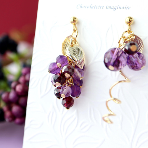 14kgf クリスタル水晶 アメジスト ガーネット ピアス イヤリング 天然石 14kgf クリスタル水晶 アメジスト ガーネット ピアス イヤリング 天然石