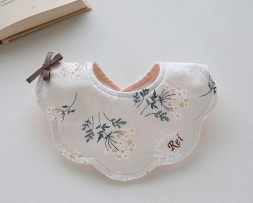❁︎3Ｍ◡̈⃝ ❁︎ お名前刺繍スタイ ６枚 即納】刺繍名入れ♡ワッフルスタイ | TAMSmuu