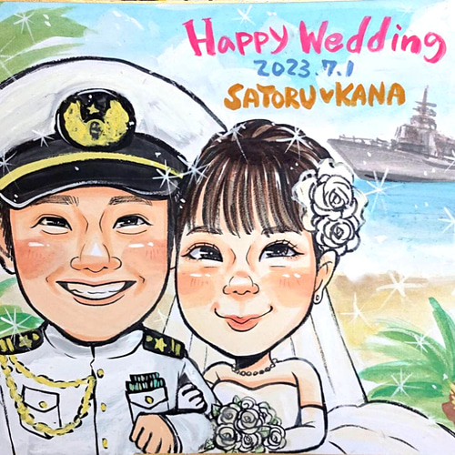 似顔絵 ウェディングバージョン (ウェルカムボード 結婚 入籍