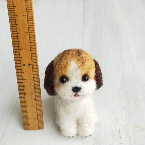 ◾羊毛フェルトの小さなわんこ(茶色い垂れ耳 ビーグル等) マスコット