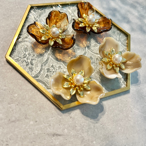 山口県フリータレント 兼頭のぞみさん着用モデル＊ミルクティーFlower