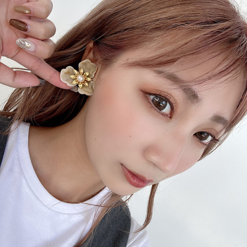 山口県フリータレント 兼頭のぞみさん着用モデル＊ミルクティーFlower