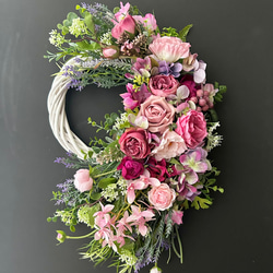 ニュアンスカラー♡アーティフィシャルリース　ハンドメイド　ラベンダー ニュアンスカラー♡アーティフィシャルリース ハンドメイド ラベンダー