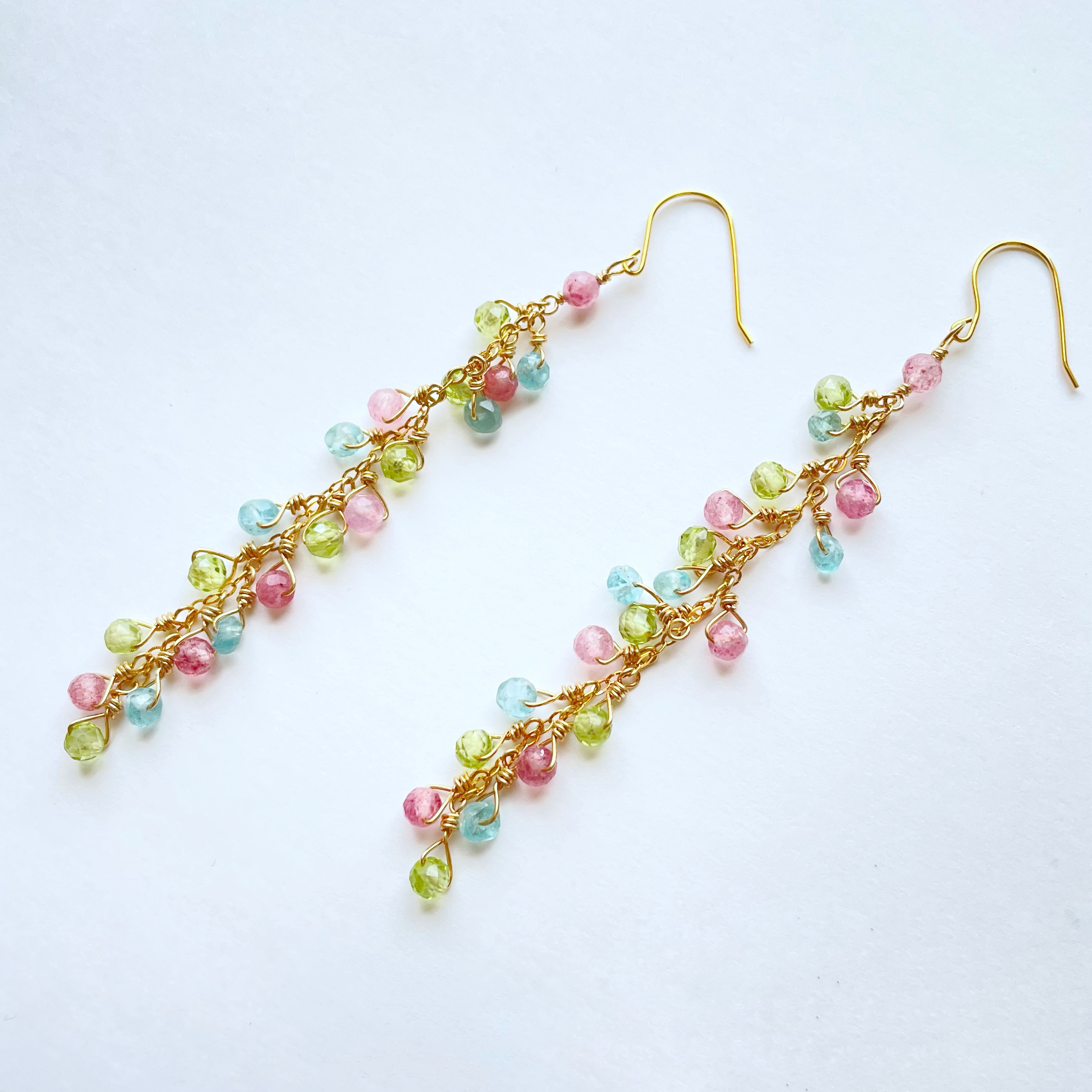 天然石のピアス＊14kgf
