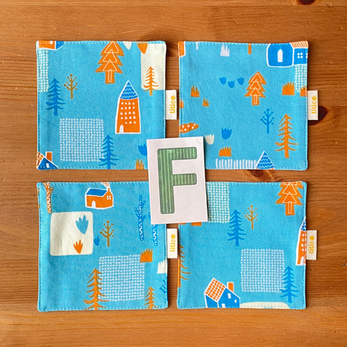 布コースター ハンドメイド 丸型 リバーシブルコースター No.2